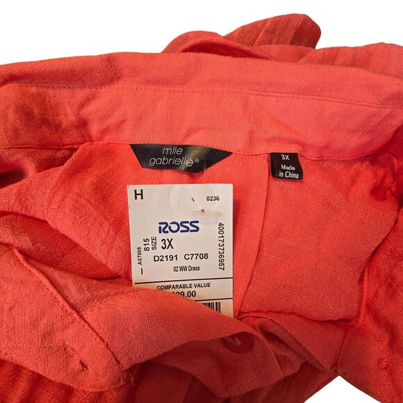 Sleeveless Orange Dress Button-Up Collared Midi with Dress Liner NWT JJ3991 - Picture 10 of 10